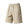thumbnail image 3 of DODADAWANJ Men's Summer Shorts Lightweight Quick Dry Basketball Athletic Shorts Loose Elastic Waist Long Shorts with Drawstring Daily Wear Khaki L, 3 of 6