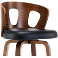 thumbnail image 4 of Modern Wood And Black Faux Leather Swivel Barstool 26 Inch Seat Height, 4 of 4