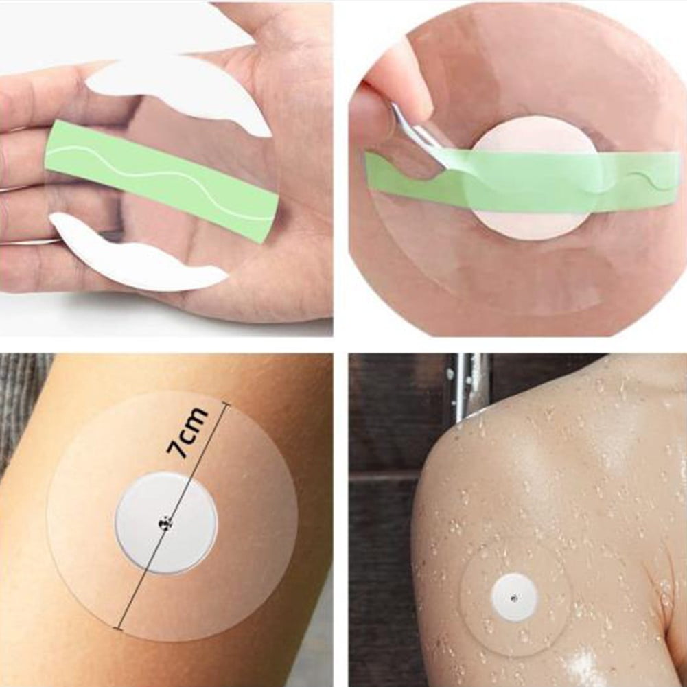 Sufanic 25Pcs Freestyle Adhesive Patches Waterproof Libre Sensor Covers Round Transparent Sensor Patches