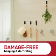 Command Bath Hook, Medium, Matte Black, 2 Hooks 4 Strips per Pack, Bathroom Organization
