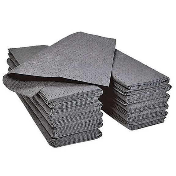 Pig Sorbent Pad, 33 gal, 30 in x 30 in, Universal, Gray, 50 PK MAT216
