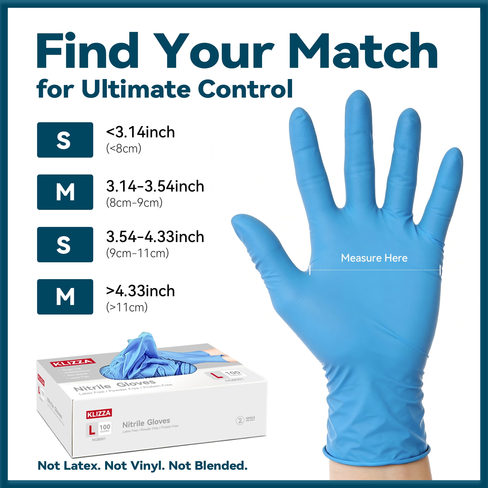 Blue Nitrile Disposable Gloves 1000 Count, Latex-Free and Powder-Free, Safe for Food Processing, Beauty Salons, Medical Care, and Household Cleaning