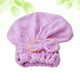 thumbnail image 5 of EeaseMX Gorro de ducha de coral con lazo para secar el cabello, elástico y de secado rápido (morado), 5 of 7