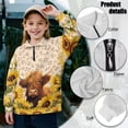 thumbnail image 6 of Uorisanigo Girls Oversized Sweatshirts Long Sleeve Pullover Top Fashion Quarter Zipper Pullover Jackets for Teen Girl Lightweight School Highland Cow Leopard Print Athletic Tops Fall Clothes, 6 of 7