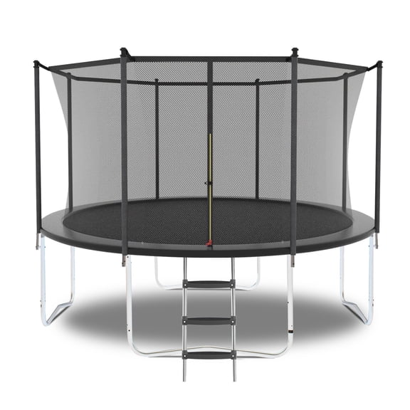 HooKung 10ft Trampoline with Enclosure Safety Net Jumping Fun Trampoline Heavy-duty Jump Pads, Spring-loaded for Kids and Adults