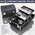 thumbnail image 4 of 4 Tier Stackable Rolling Tool Box with Wheels | Modular Tool Organizer Box Storage System | Portable Tool Box with Drawers | Tough and Durable | For Garage Storage, Home Repairs, Professional Work, 4 of 7