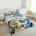 thumbnail image 3 of jejeloiu Cartoon Dragon Queen Comforter Set,Kawaii Animal Bedding Sets,Blue Teal Beige Bedding Comforter Set For Boys,Luxury Bedroom Decor Reversible,3 Pieces, 3 of 8