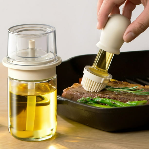 Campana Para Cocina Olive Oil Dispenser Bottle,Oil Dispenser With Oil Brush,Wide Opening Oil Bottle,180ml Oil Container For Cooking,Baking,Marinating