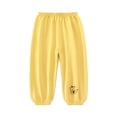 thumbnail image 2 of DJDLJWCJ Toddler Boys Joggers Pants Elastic Waist Stretch Casual Pants Solid Color Lightweight Pants Yellow Size 1T, 2 of 7