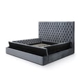 thumbnail image 6 of Pemberly Row Queen Velvet Tufted Upholstered Storage Platform Bed in Gray, 6 of 10