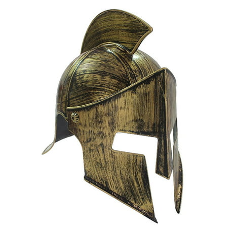 Medieval Iron Knight Spartan Helmet Gold Bronze Roman Warrior Greek Costume