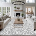 thumbnail image 3 of Large Area Rugs for Living Room Bedroom, Grey Spring Floral 5'x8' Rug Washable Carpet Runner Indoor Outdoor, Farmhouse Flowers Elegant Pastoral Non Slip Floor Mats Rug for Kitchen, Bathroom, 3 of 8