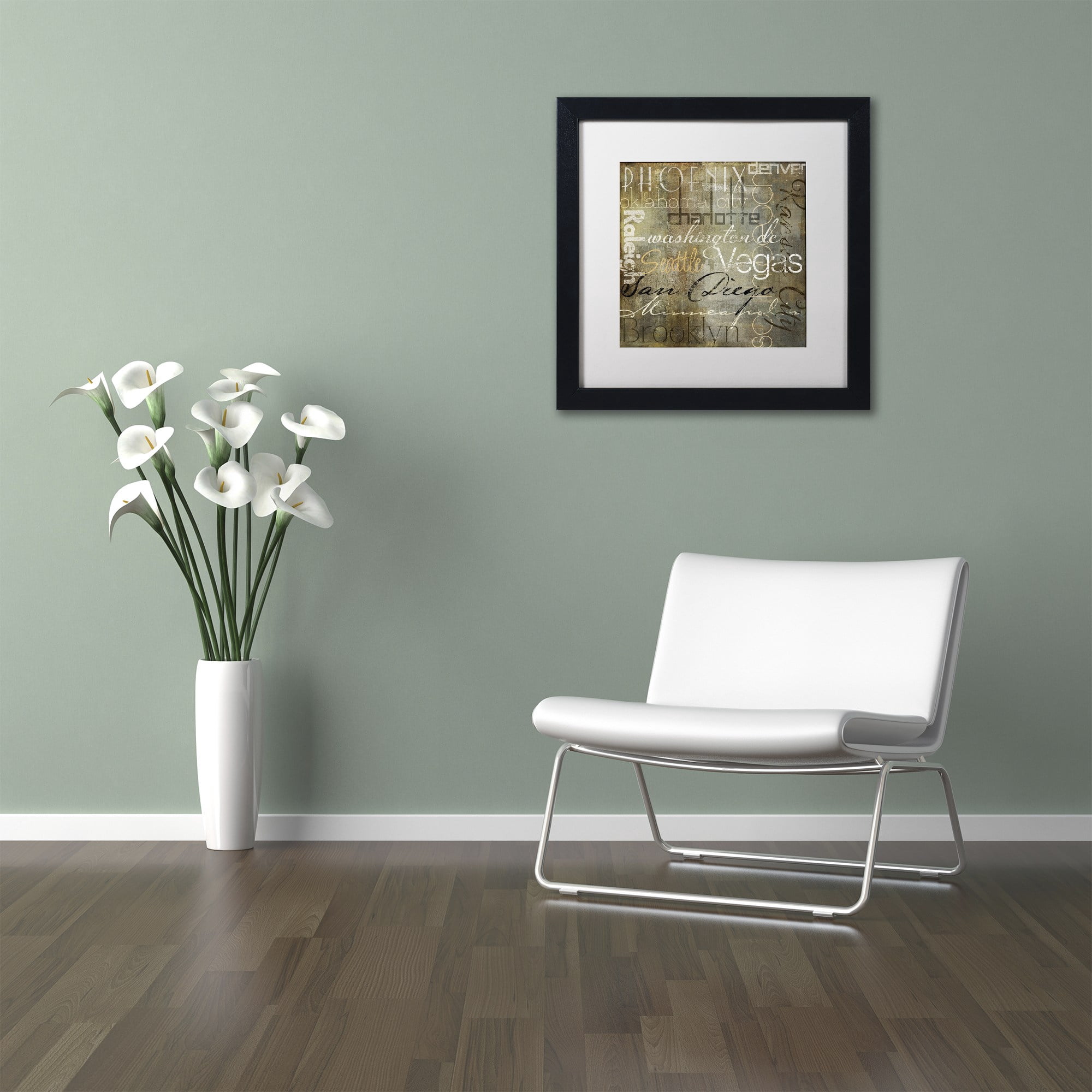 Trademark Fine Art "Cities of the World II" Canvas Art by Color Bakery White Matte, Black Frame