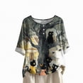 thumbnail image 4 of Godom Halloween T Shirts for Women Oversized Shirt Ghost Graphic Button Casual Short Sleeve Tees, 4 of 7