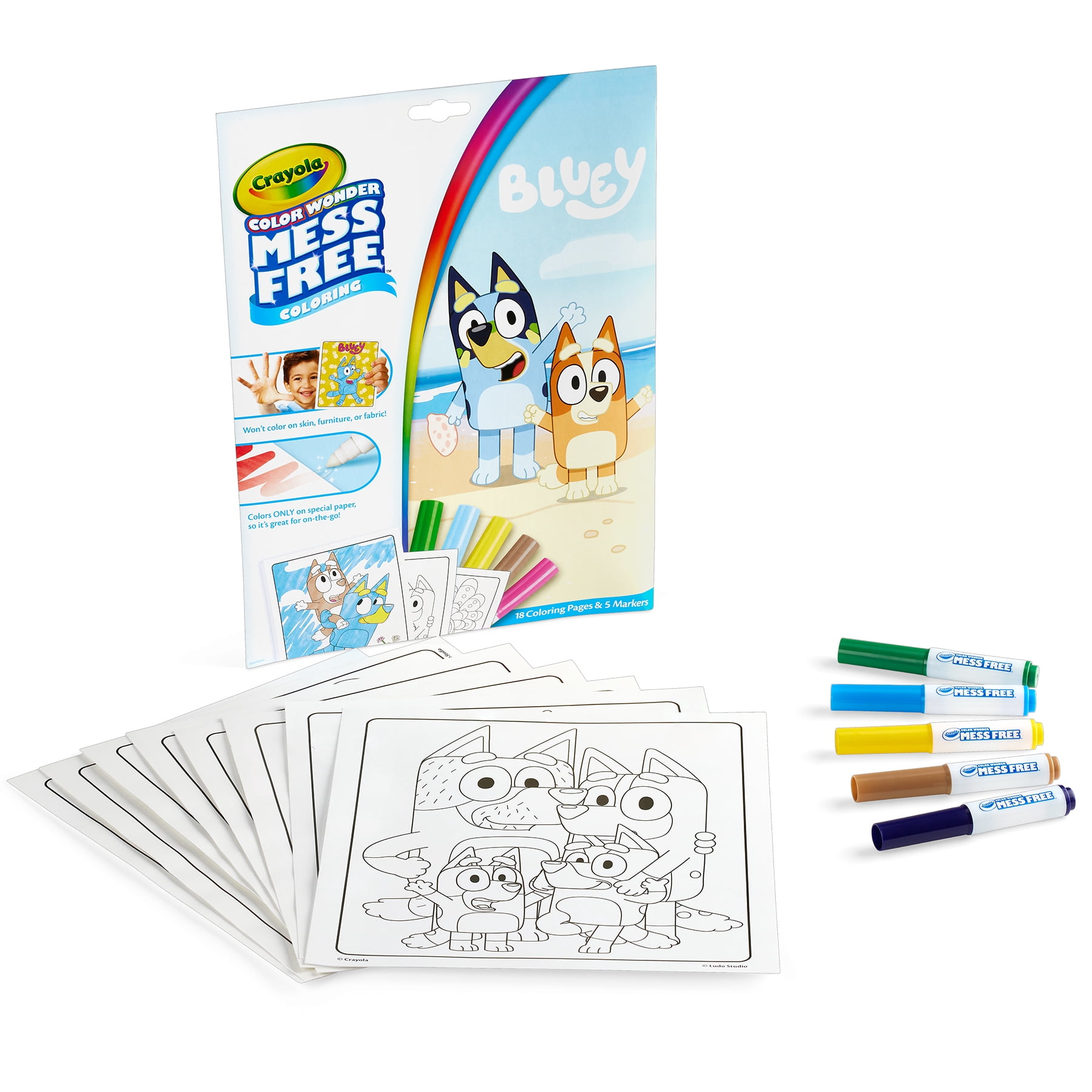 Crayola Color Wonder Coloring Pad & Markers, Bluey, 2 Sets