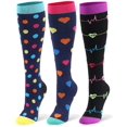 thumbnail image 1 of Compression Socks for Women & Men Circulation - 20-30mmHg 3 Pairs Compression Stockings for Nurse, Pregnancy, 1 of 6