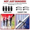 thumbnail image 6 of FORTEM Bungee Cord Assortment, 32pk Bungee Cords Multi Pack, Includes 10", 18", 24", 32", 40" Bungees and 8" Canopy/Tarp Ball Ties, Plastic Coated Metal Hooks, 6 of 6