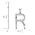 thumbnail image 4 of 14K White Gold Diamond 0.132-CT Block Letter R Initial Charm Pendant, 4 of 4
