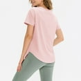 thumbnail image 2 of SWSMCLT Women's Soft T Shirt Short Sleeve Shirt Loose Summer Top Basic Running Cool Crew Neck Gym Yoga Boat Neck Pink 0-2, 2 of 4