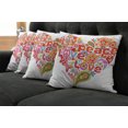thumbnail image 5 of Ambesonne Spring Throw Pillow Cover 4 Pack, Hippie Floral Heart Sign, 18", Multicolor, 5 of 5