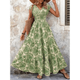 thumbnail image 3 of EASYBRA Women Retro Floral Print V Neck Short Sleeve Maxi Dress Elegant Casual A Line Summer Dress, 3 of 5