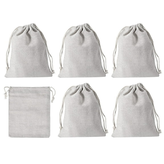 REGALWOVEN 6"x5" Coin Sacks Bag, 6pcs Deposit Change Transit Bags Style 1, White