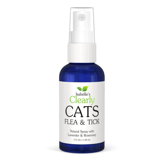 Isabella's Clearly Natural Flea and Tick Spray for Cats | Gentle, Long Lasting, Without Chemicals, Made in USA with Rosemary and Lavender Hydrosol