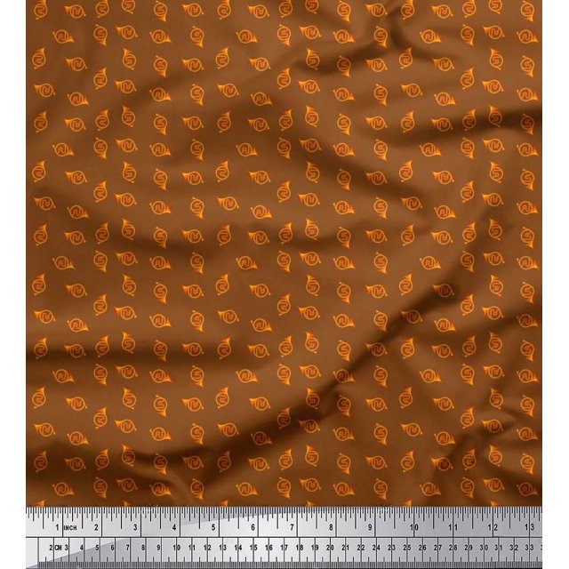 Soimoi Cotton Jersey Fabric French Horn Musical Instrument Print Fabric by Yard 58 Inch Wide