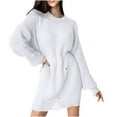thumbnail image 2 of FDGIU Women's Oversized Sweater, Ribbed Knit Crewneck Pullover, Casual Loose Long Sleeve Tops Comfy Knitted Lightweight, 2 of 4