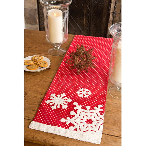NIKOLay Christmas Table Runner Tablecover Dining Decorative Table Flag,Gray Snowflakes