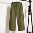 thumbnail image 7 of Lumtrix Cargo Capris For Women With Pockets Summer Casual Loose Capri Pants Plus Size High Waisted Work Button Down Cropped Pant Army Green 2XL, 7 of 7
