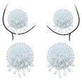thumbnail image 2 of Reusable Pearl Self Adhesive Silicone Nipple Cover Pasties Pearl Bras Sticker Cover Pads with Fringed Nipple Petal, 2 of 5