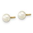 thumbnail image 2 of 14k Gold Madi K 4-5mm White Near Round Freshwater Cultured Pearl Stud Post Screwback Earrings, 2 of 5