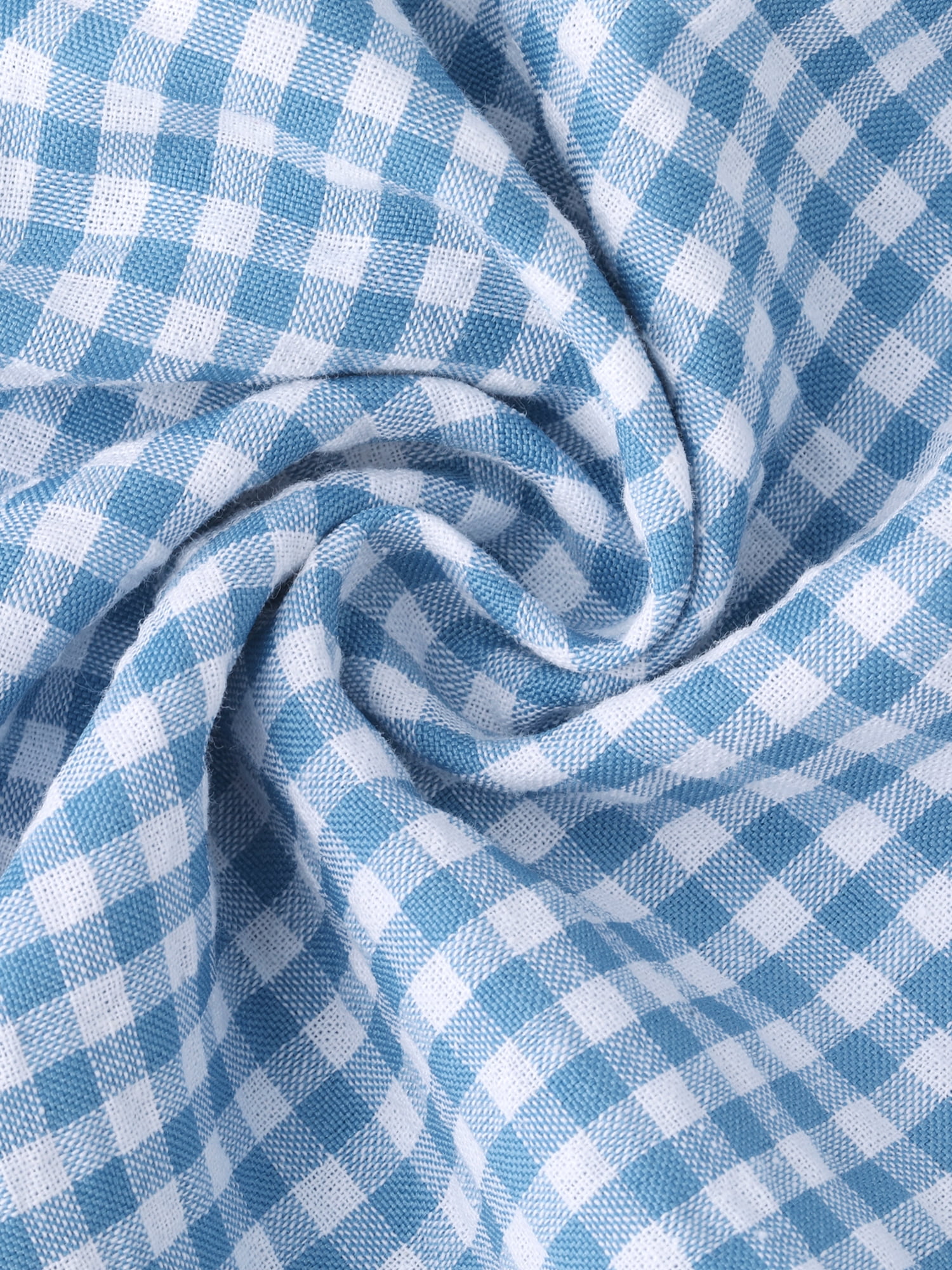 DARING DIVA Women's Gingham Buttons Comfy Breathable Beach Casual Shorts Medium Blue