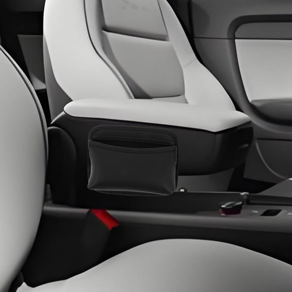 WASHWEPE Car Seat Gap Filler Organizer 18.0x15.0x2.2in 1Pcs Black Faux Leather for Driving and