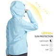 thumbnail image 4 of CAMEL CROWN Womens Sun Protection Clothing UPF 50+ Workout Tops Shirts Thin Breathable Rash Guard Long Sleeve Shirts Outdoor Sunscreen Lightweight Womens Activewear Zip Up Hoodie Hiking Jacket Blue, 4 of 13