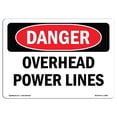 thumbnail image 1 of SignMission OS-DS-A-1218-L-1682 Danger Overhead Power Lines OSHA Aluminum Sign, 1 of 1