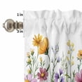 thumbnail image 4 of Kitchen Window Curtains Valance and Tier Set, Pastoral Colorful Wild Flower Rod Pocket Tier Curtains and Valance 3 Piece Set, Summer Watercolor Plant Window Treatment for Bedroom Living Room, 4 of 9