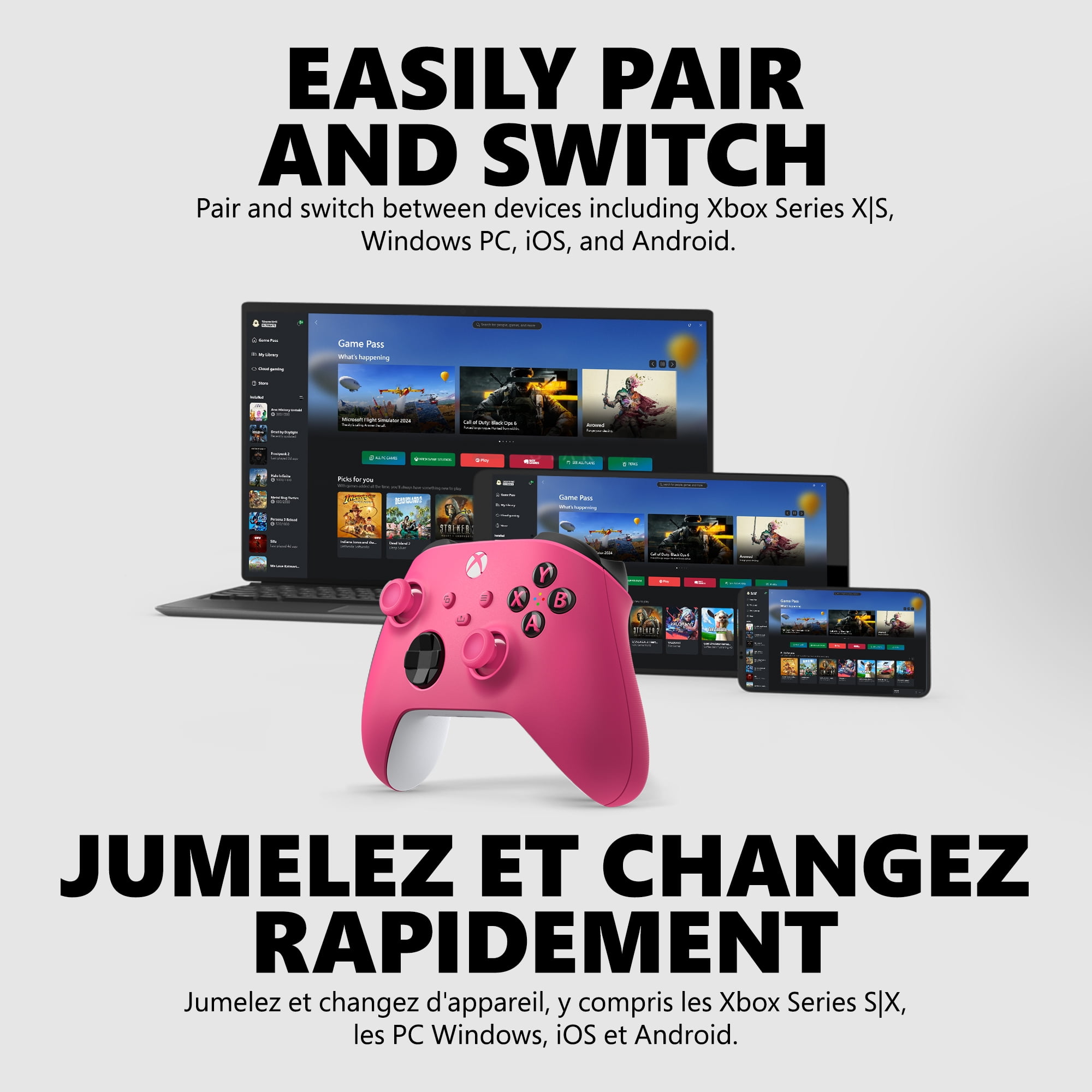 Xbox Wireless Controller – Deep Pink for Xbox Series X|S, Xbox One, and Windows Devices