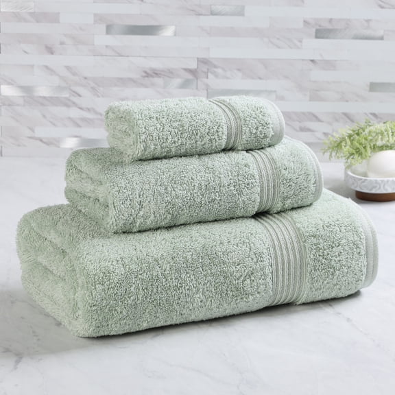 Superior Egyptian Cotton Absorbent 3-Piece Sage Towel Set