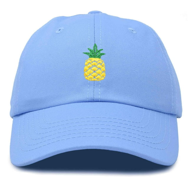 DALIX Pineapple Hat Unstructured Cotton Baseball Cap in Light Blue