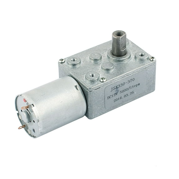 Unique Bargains JSX330-370 DC 12V 5000/15RPM 8x12mm Shaft High Torque Turbine Worm Geared Motor