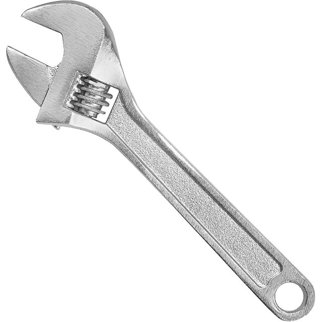 Llave ajustable de 4" de longitud y 100 mm, mini llave ajustable en acero plateado para la industria y la reparación de automóviles (cromada)