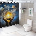thumbnail image 7 of BCIIG Planets Star Bathroom Decor Set Polyester Fabric Fashion Shower Curtain Set with Hooks Home Bathtubs Decoration 36"x72, 7 of 7