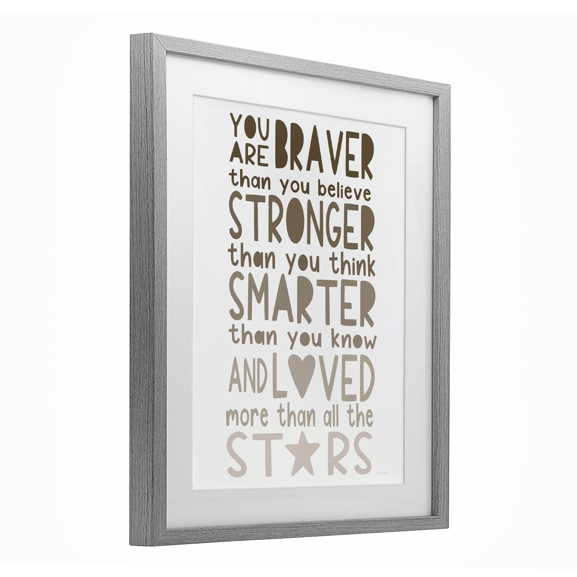Stupell Industries Loved More Than The Stars Gray Framed Print Under Glass, design by Elizabeth Tyndall