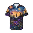 thumbnail image 1 of Fotbe Cosmic Irises At Twilight Camisa Hawaiana para Hombre Unisex – Camisa Casual de Verano con Botones de Manga Corta de Algodón y Lino,Large, 1 of 7