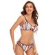 thumbnail image 5 of Conjuntos de bikini con correa ajustable a rayas de tres colores para mujer, 5 of 6