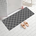 thumbnail image 2 of Dark Gray and Light Gray Checkered Pattern Bathroom Rugs Mat,Non Slip Microfiber Bathroom Rug,Rubber Backing,Soft Bathroom Mats for Bathroom Floor,Tub and Shower,60x24in(150x60cm), 2 of 5