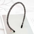 thumbnail image 6 of Korea Women Soft Hair Accessories Headwear Rhinestone Hairband Headhoop Beads Bezel Headband GREY, 6 of 8