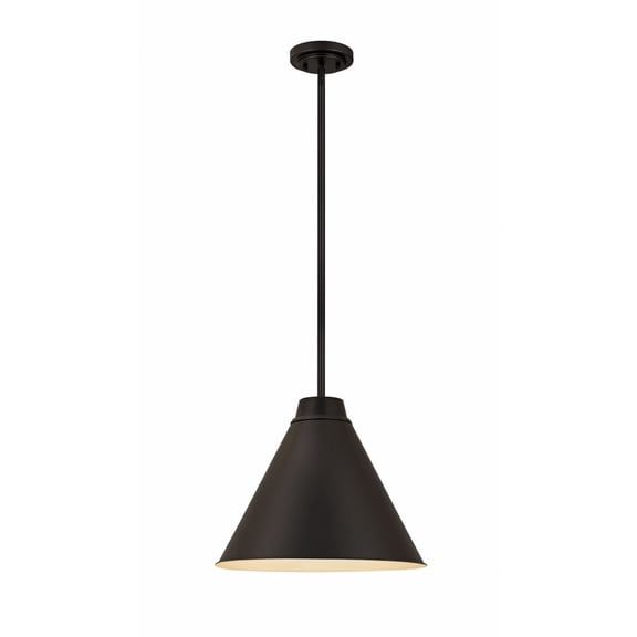 6011P18-MB-Z-Lite-Eaton - 1 Light Pendant in Sleek Style - 18 Inches Wide by 15.5 Inches High-Matte Black Finish